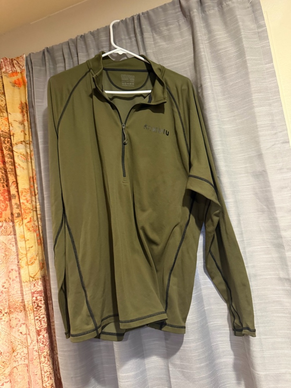 KUIU Olive Green Performance Half-Zip Jacket Peloton 97